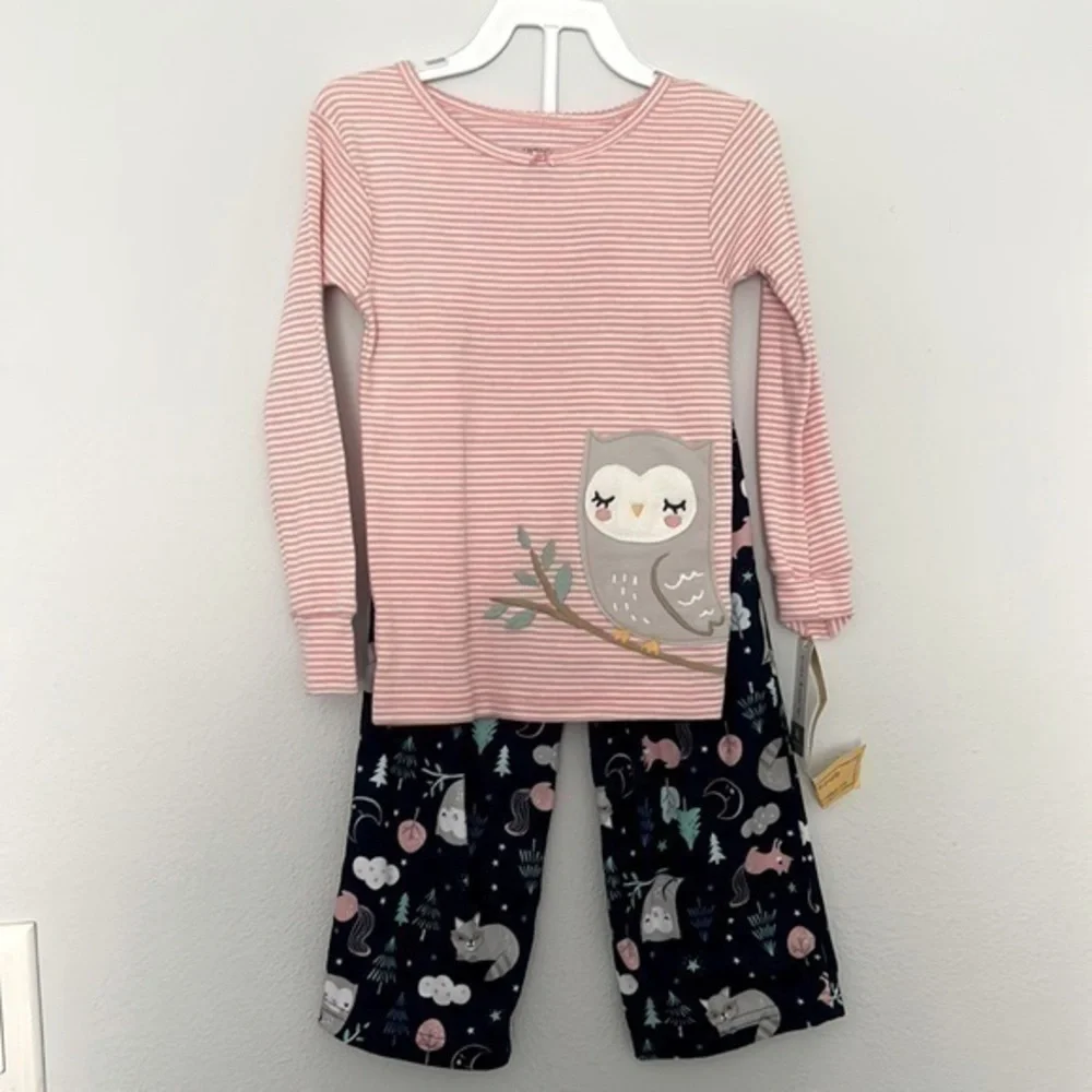 Owl Carter’s Pajamas Set Size 4T Pink & Blue NWT